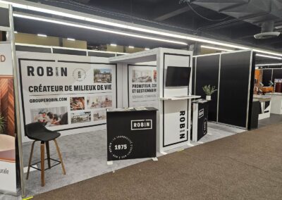 Kiosque d’exposition clé en main aménagé pour Robin