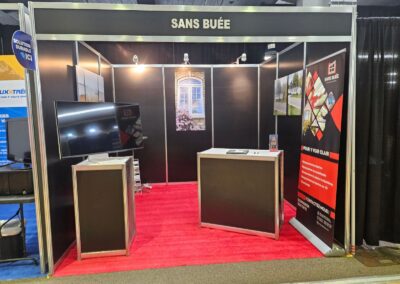 Kiosque d’exposant aménagé pour Sans Buée