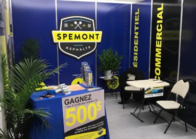 Kiosque d’exposant aménagé pour Spémont Asphalte