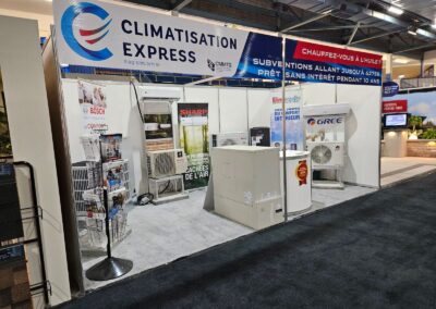 Kiosque d’exposition sur mesure pour Climatisation Express