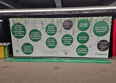 Mur d’affichage imprimé personnalisé pour Desjardins